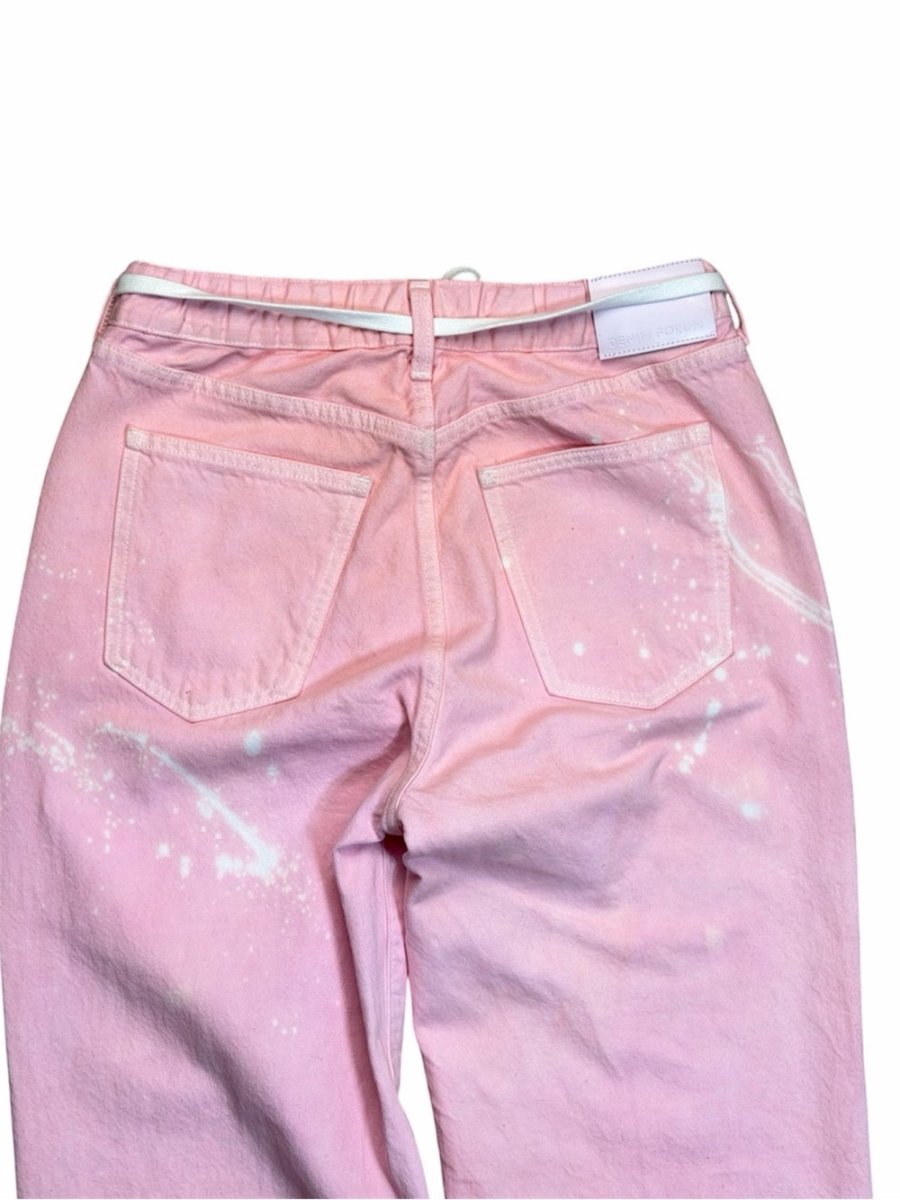 Denim forum aritzia 90’s wide leg baggy jeans - TheRWDenimDenim Forum Aritzia 90's Wide Leg Baggy Pink Upcycled Reworked Denim – TheRWDenim