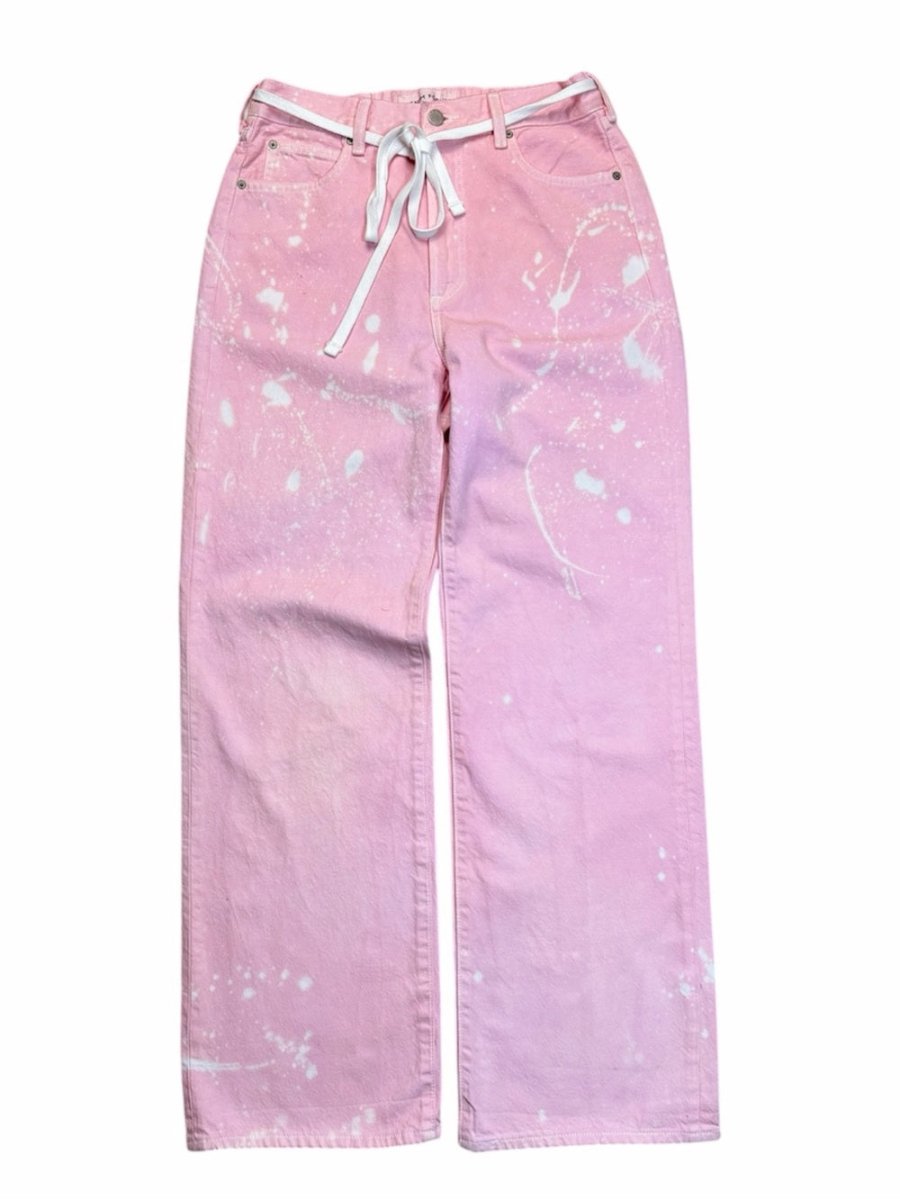 Denim forum aritzia 90’s wide leg baggy jeans - TheRWDenimDenim Forum Aritzia 90's Wide Leg Baggy Pink Upcycled Reworked Denim – TheRWDenim
