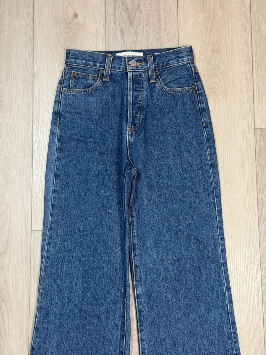 Denim Forum High-Rise Cropped Wide-Leg Jeans in Blue - TheRWDenimDenim Forum High-Rise Cropped Wide-Leg in Blue – TheRWDenim