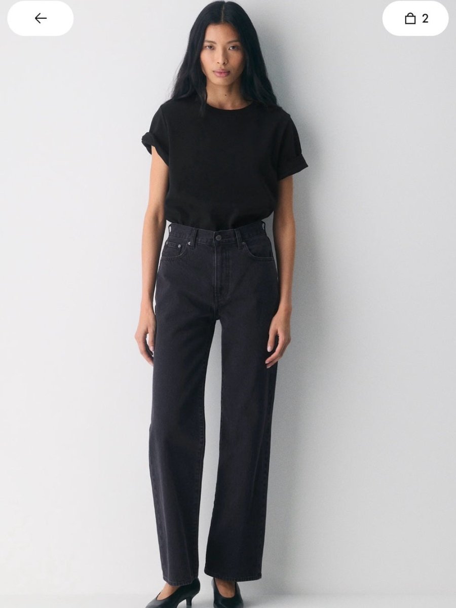 Denim Forum “The Farrah Hi-Rise Wide Leg” Black - TheRWDenimDenim Forum The Farrah Hi-Rise Wide Leg Black – TheRWDenim