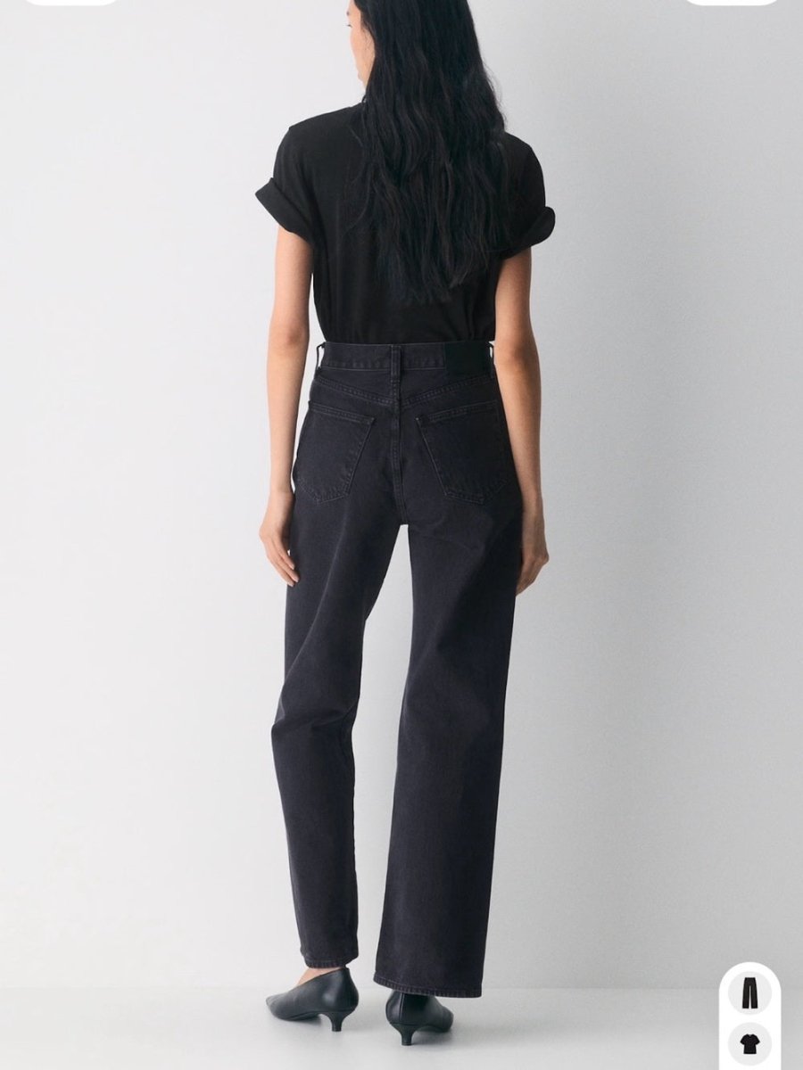 Denim Forum “The Farrah Hi-Rise Wide Leg” Black - TheRWDenimDenim Forum The Farrah Hi-Rise Wide Leg Black – TheRWDenim