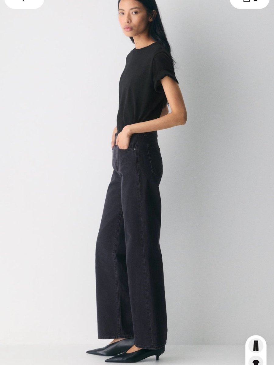 Denim Forum “The Farrah Hi-Rise Wide Leg” Black - TheRWDenimDenim Forum The Farrah Hi-Rise Wide Leg Black – TheRWDenim