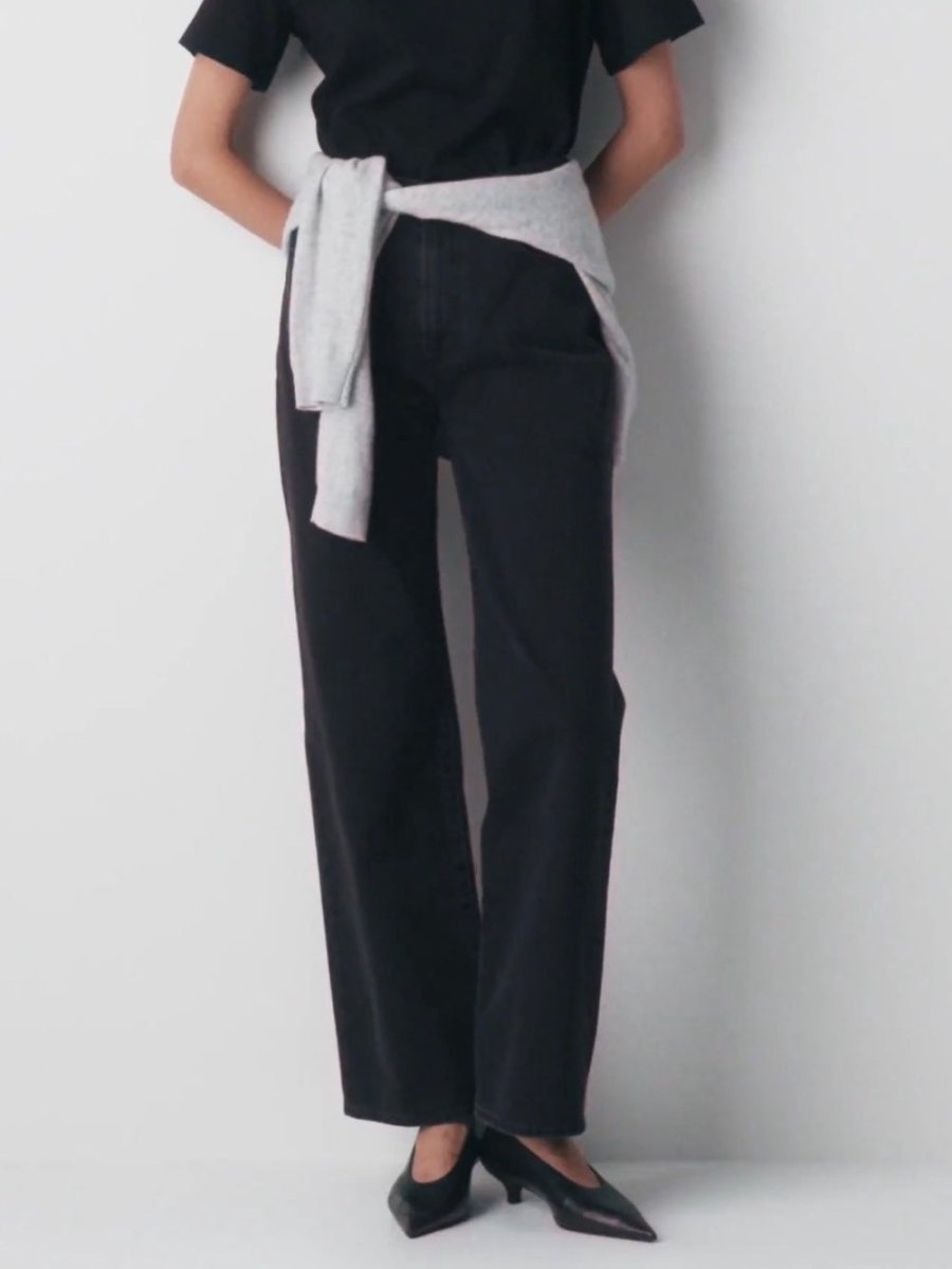 Denim Forum “The Farrah Hi-Rise Wide Leg” Black - TheRWDenimDenim Forum The Farrah Hi-Rise Wide Leg Black – TheRWDenim