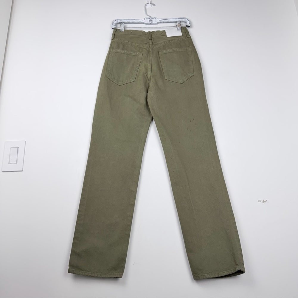 Denim Forum woamans Olive Straight-Leg Jeans - TheRWDenimDenim Forum Olive Straight-Leg Green – TheRWDenim