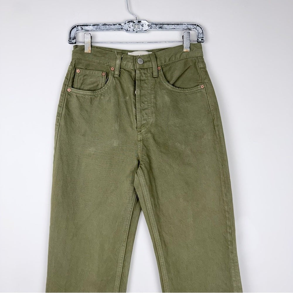Denim Forum woamans Olive Straight-Leg Jeans - TheRWDenimDenim Forum Olive Straight-Leg Green – TheRWDenim