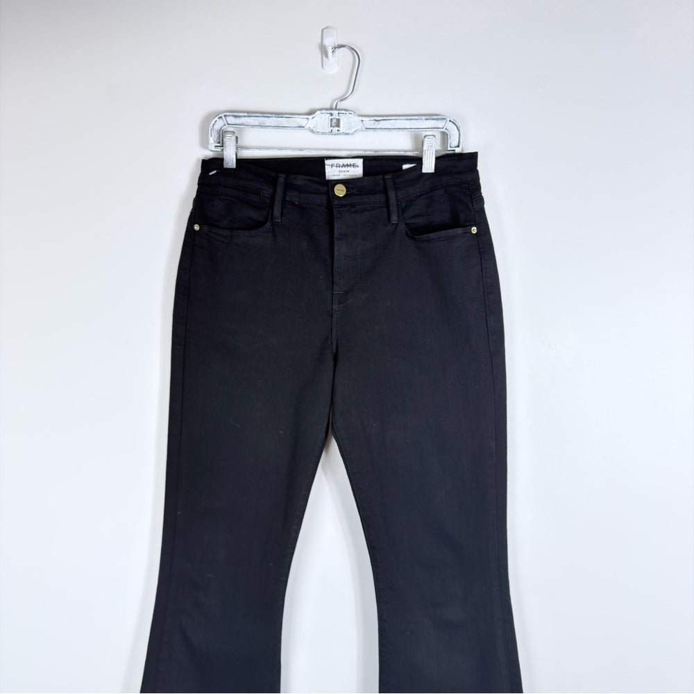Frame Denim Black “The High Flare” - TheRWDenimFRAME The High Flare Denim Black Wide-Leg – TheRWDenim