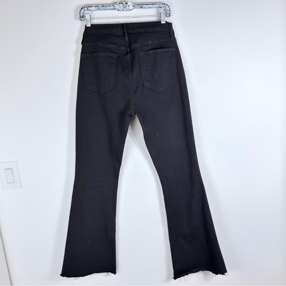 Frame Denim Black “The High Flare” - TheRWDenimFRAME The High Flare Denim Black Wide-Leg – TheRWDenim