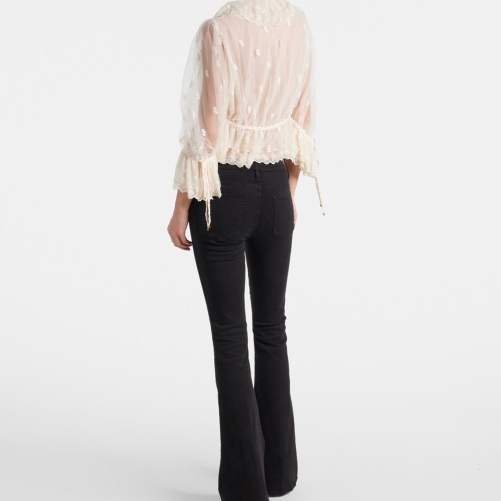 Frame Denim Black “The High Flare” - TheRWDenimFRAME The High Flare Denim Black Wide-Leg – TheRWDenim