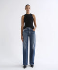 AGOLDE Harper dark wash jean on model