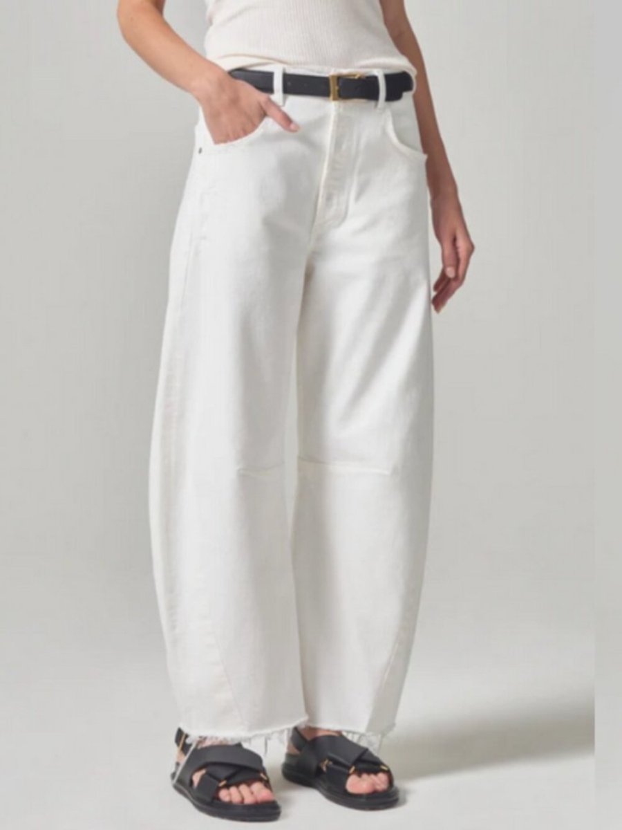 Horseshoe Jeans from Citizens of Humanity in white size 25 - TheRWDenimCitizens of Humanity Horseshoe From in White Wide-Leg – TheRWDenim