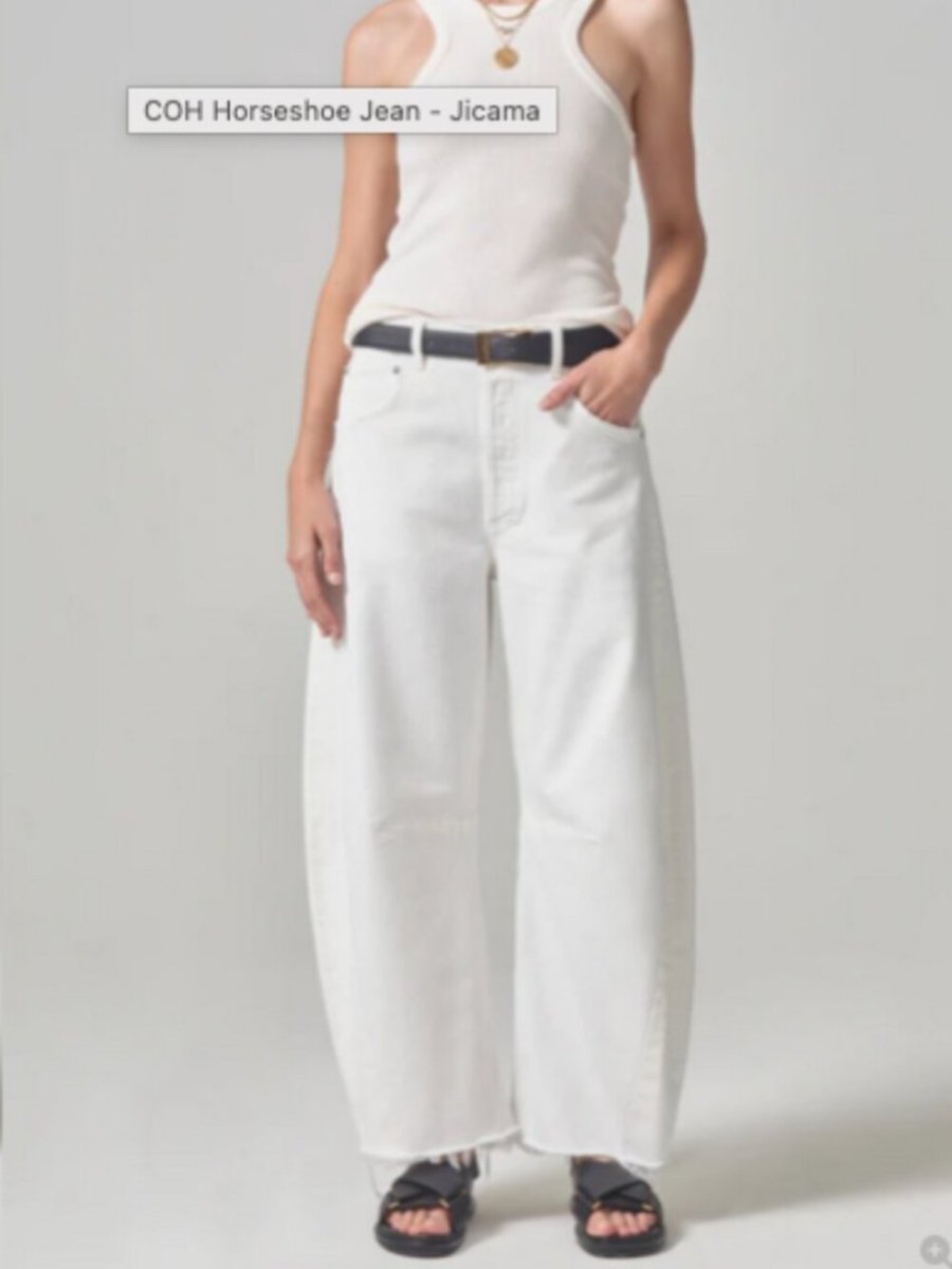 Horseshoe Jeans from Citizens of Humanity in white size 25 - TheRWDenimCitizens of Humanity Horseshoe From in White Wide-Leg – TheRWDenim