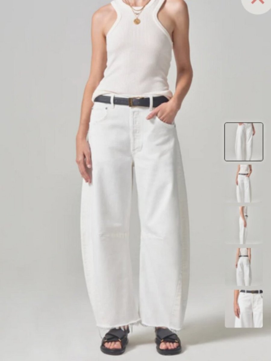 Horseshoe Jeans from Citizens of Humanity in white size 25 - TheRWDenimCitizens of Humanity Horseshoe From in White Wide-Leg – TheRWDenim