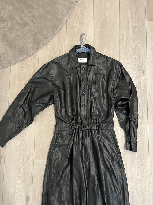 AGOLDE 80s Jumpsuit Black Vegan Leather – Size S – New