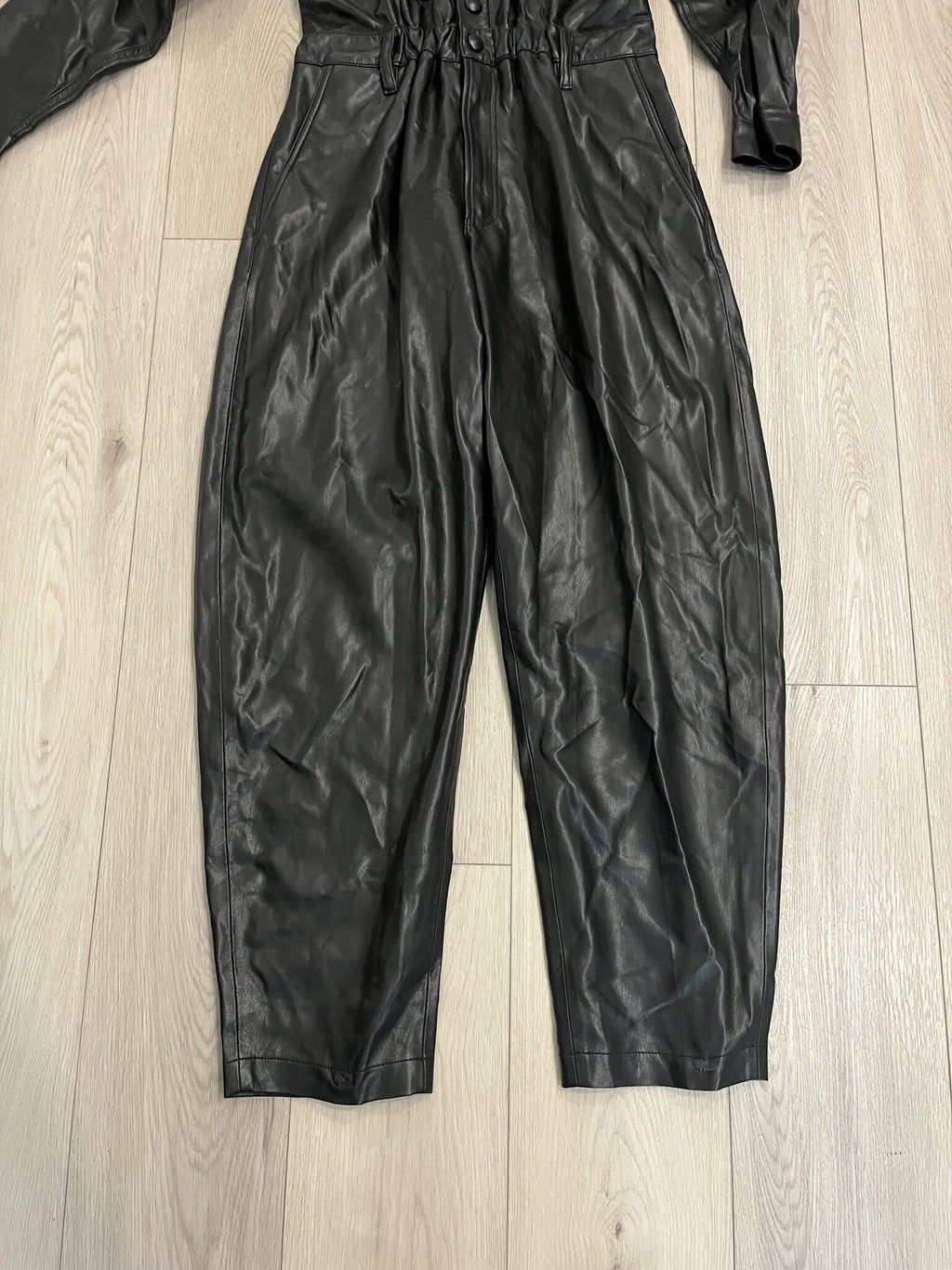 AGOLDE 80s Jumpsuit Black Vegan Leather – Size S – New
