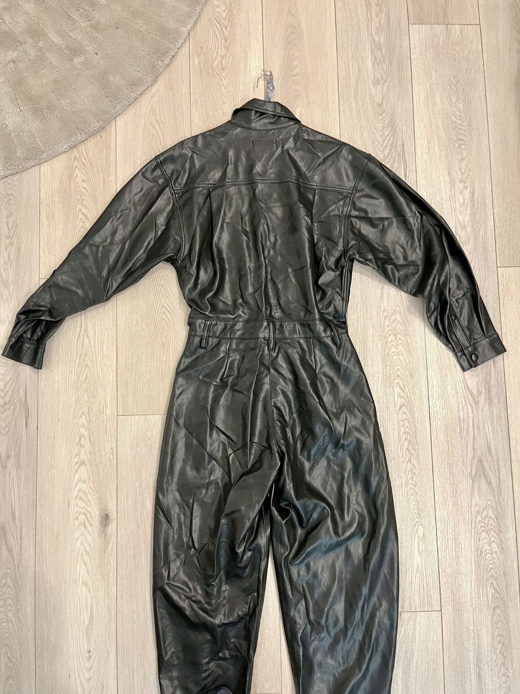 AGOLDE 80s Jumpsuit Black Vegan Leather – Size S – New