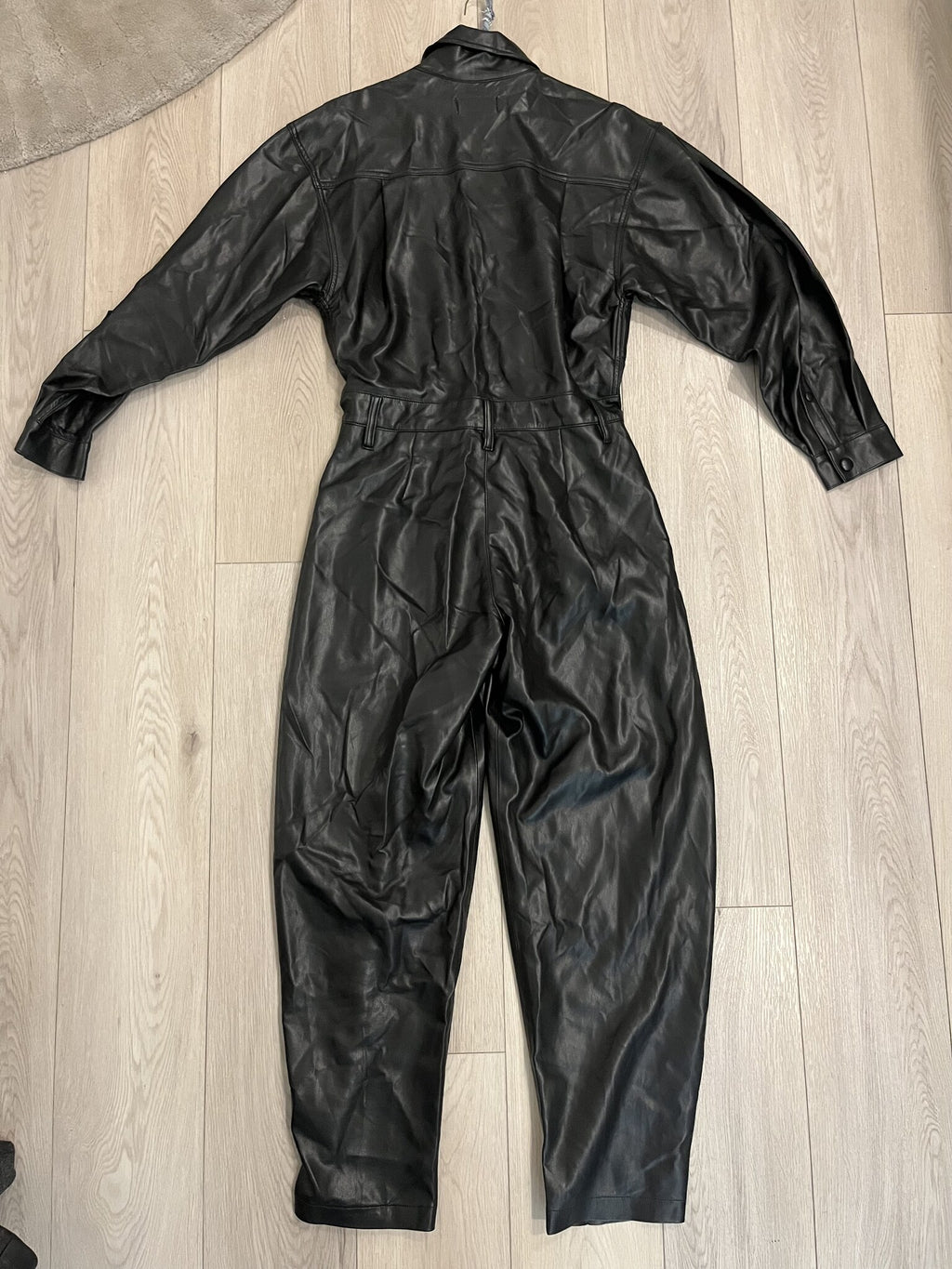AGOLDE 80s Jumpsuit Black Vegan Leather – Size S – New