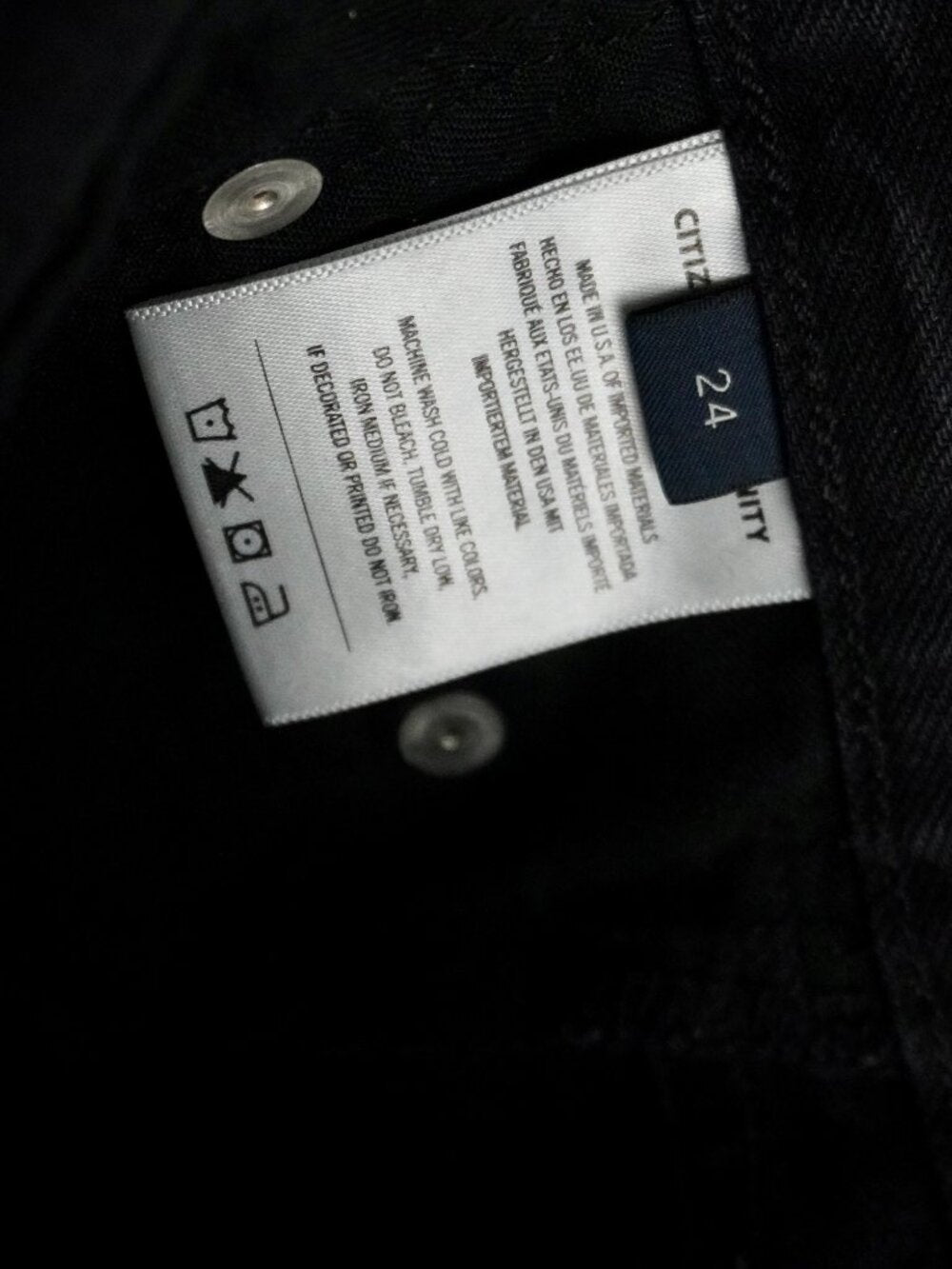 Citizens Of Humanity Horseshoe Black Jeans Size 24