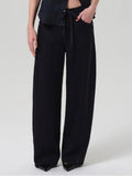 Citizens Of Humanity Brynn Drawstring Linen Trouser Black Jeans Size 23