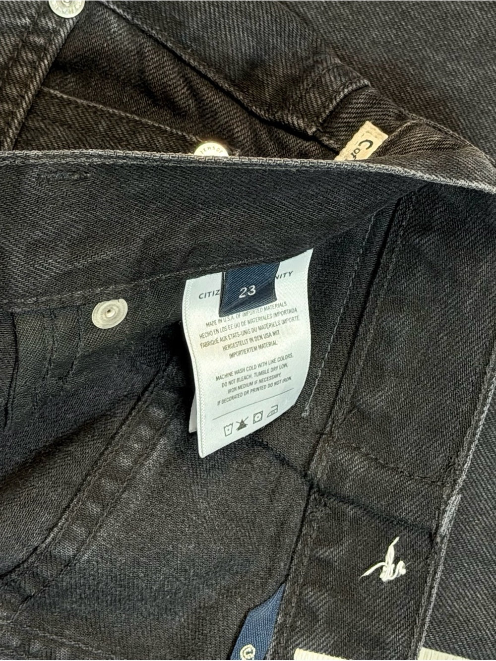 Citizens Of Humanity HORSESHOE Black Jeans Size 23