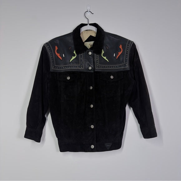 Rare Vintage GUESS Georges Marciano Suede & Leather Jacket – Womens S