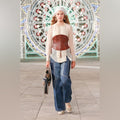 Christian Dior patchwork wide-leg jeans, Resort 2021, size 6 US