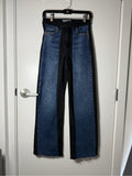 Reworked Dynamite Two-Tone Blue and Black Straight Jeans