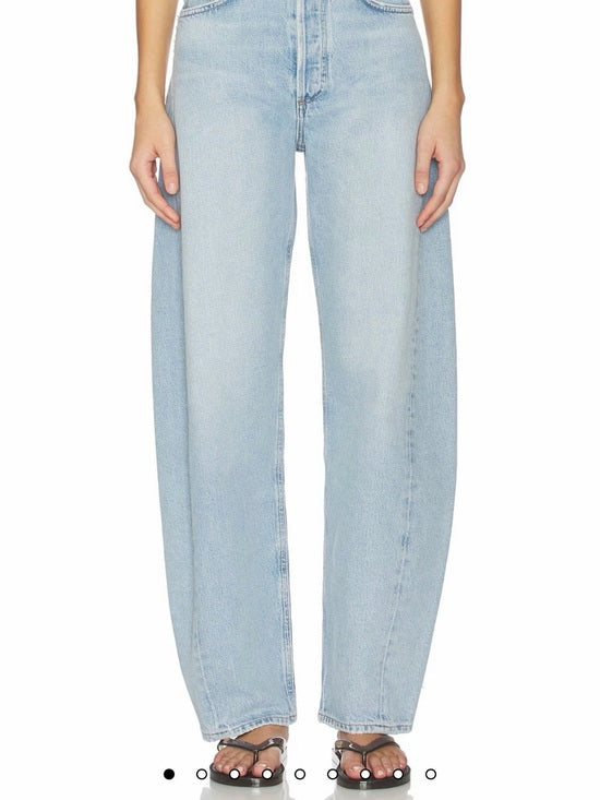 Agolde LUNA in addition Wide Leg Light Blue Denim Jeans