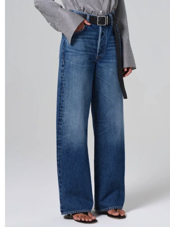 Citizens of Humanity AYLA Wide-Leg Jeans in Medium Blue Wash