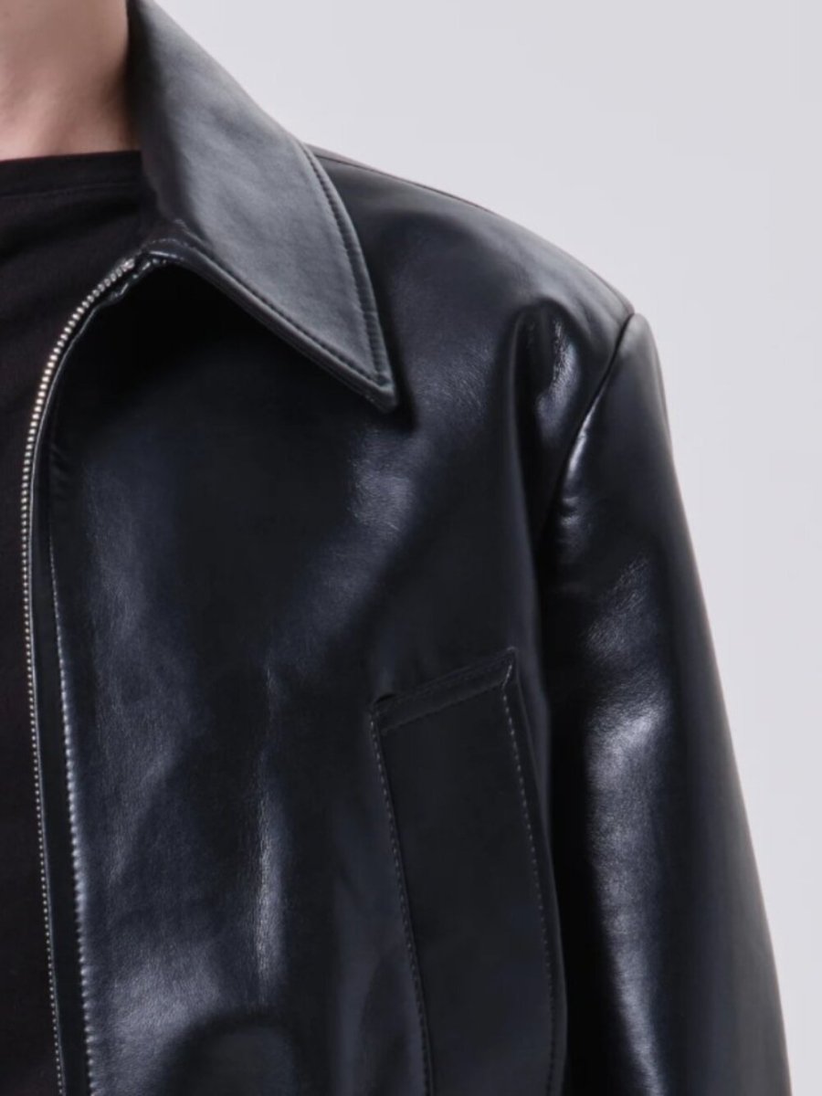 Nahla Cropped Jacket (Recycled Leather) in Detox - TheRWDenimAGOLDE Nahla Cropped Jacket (Recycled Leather) in Detox Black – TheRWDenim