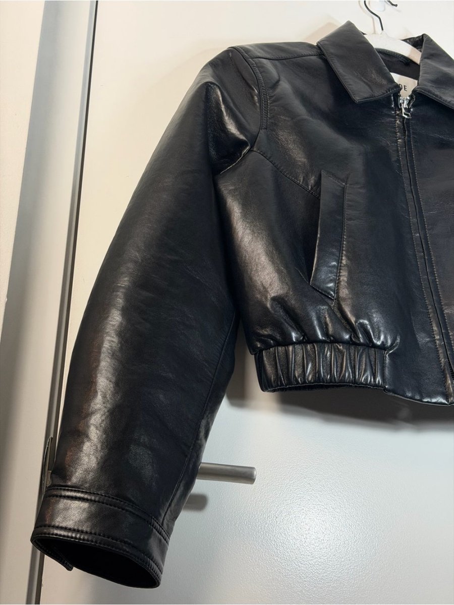 Nahla Cropped Jacket (Recycled Leather) in Detox - TheRWDenimAGOLDE Nahla Cropped Jacket (Recycled Leather) in Detox Black – TheRWDenim