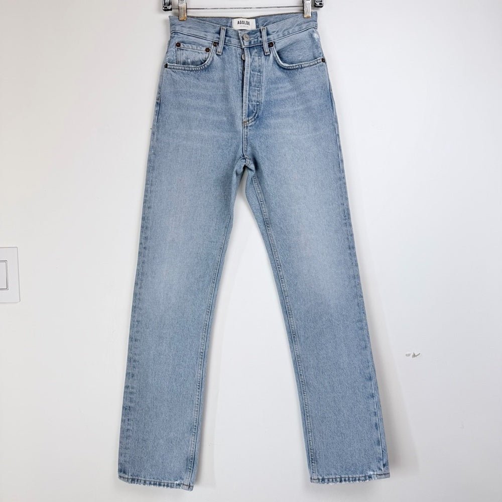 New AGOLDE jeans lana Size 23 - TheRWDenimAGOLDE Lana Straight-Leg Blue Wash – TheRWDenim