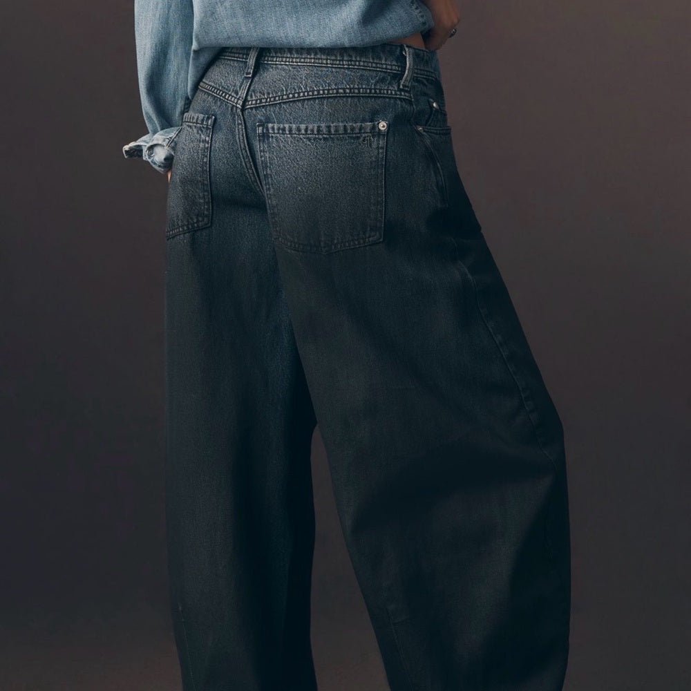 Pilcro High-Rise Balloon Jeans size 25 BNWT - TheRWDenimPilcro High-Rise Balloon Wide-Leg Black – TheRWDenim