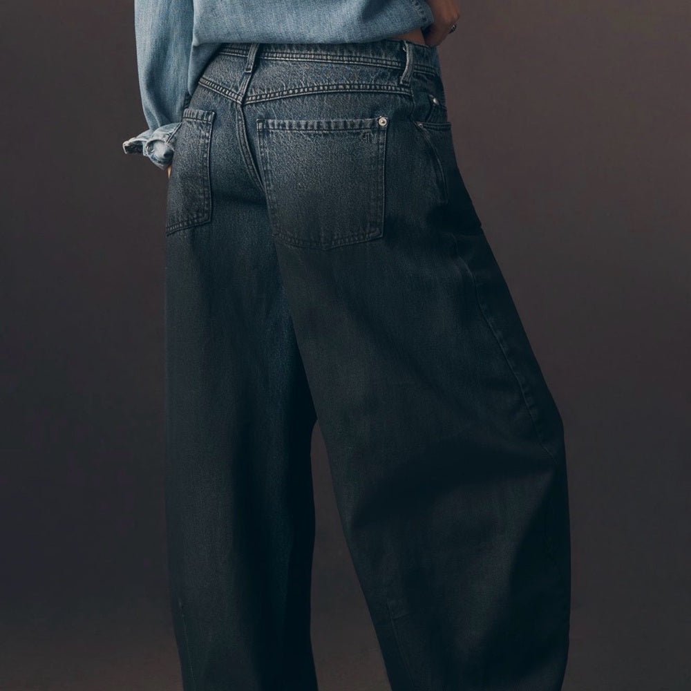 Pilcro High-Rise Balloon Jeans size 25 BNWT - TheRWDenimPilcro High-Rise Balloon Wide-Leg Black – TheRWDenim