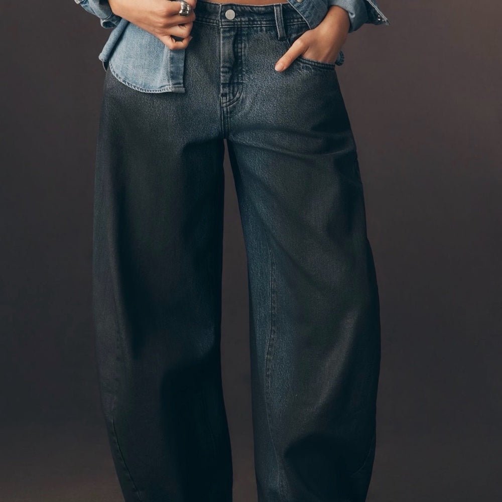 Pilcro High-Rise Balloon Jeans size 25 BNWT - TheRWDenimPilcro High-Rise Balloon Wide-Leg Black – TheRWDenim