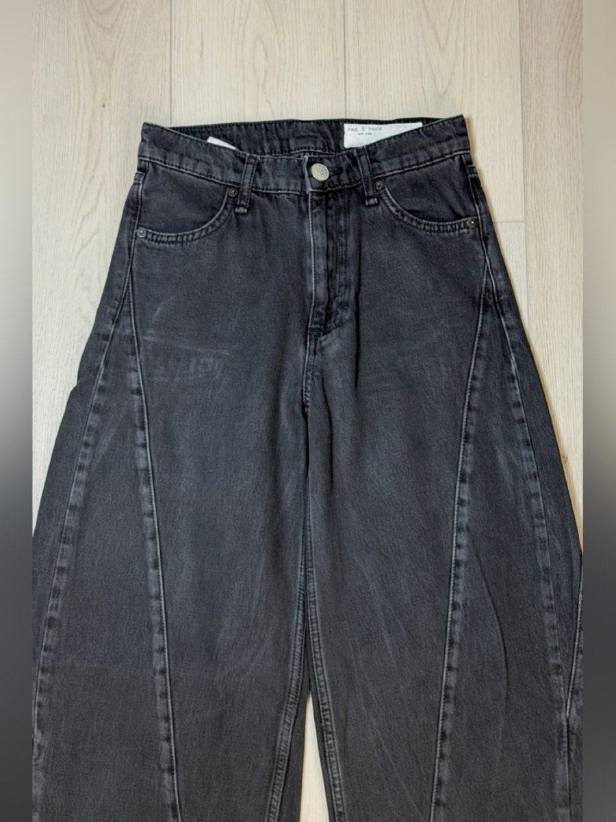 rag & bone Black Denim Jeans - high rise size 24 - TheRWDenimrag & bone Black Denim - High Rise Wide-Leg – TheRWDenim