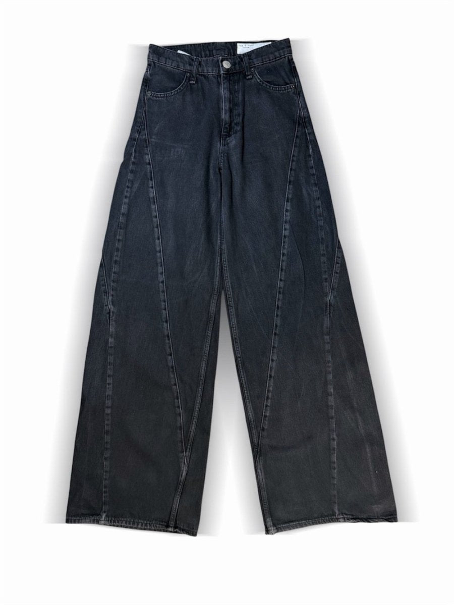 rag & bone Black Denim Jeans - high rise size 24 - TheRWDenimrag & bone Black Denim - High Rise Wide-Leg – TheRWDenim
