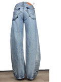 Reworked Levi’s low curve size 23 - TheRWDenimLevi's Low Curve Wide-Leg Blue Wash Upcycled Reworked Denim – TheRWDenim