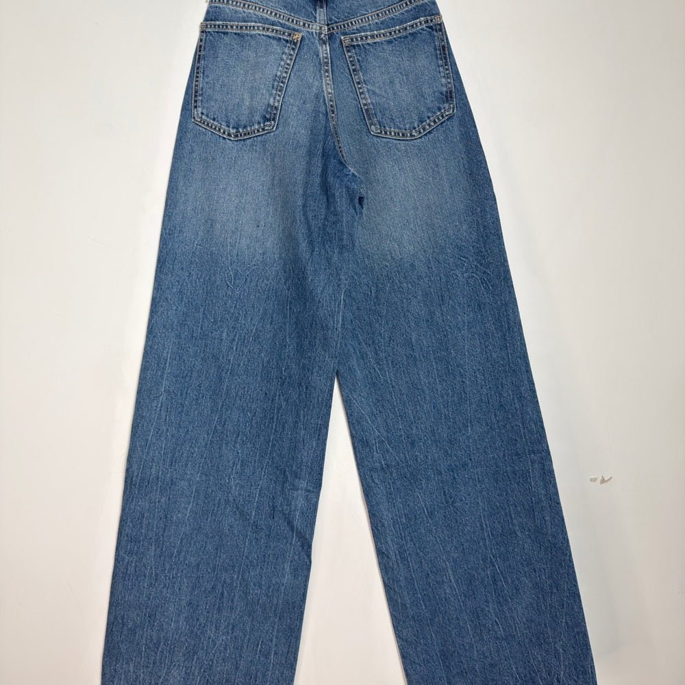 The high waist crossover Criss cross Zara wide leg jeans 22/ 23 BNWT - TheRWDenimZara The High Waist Crossover Criss Cross Wide Leg Navy – TheRWDenim