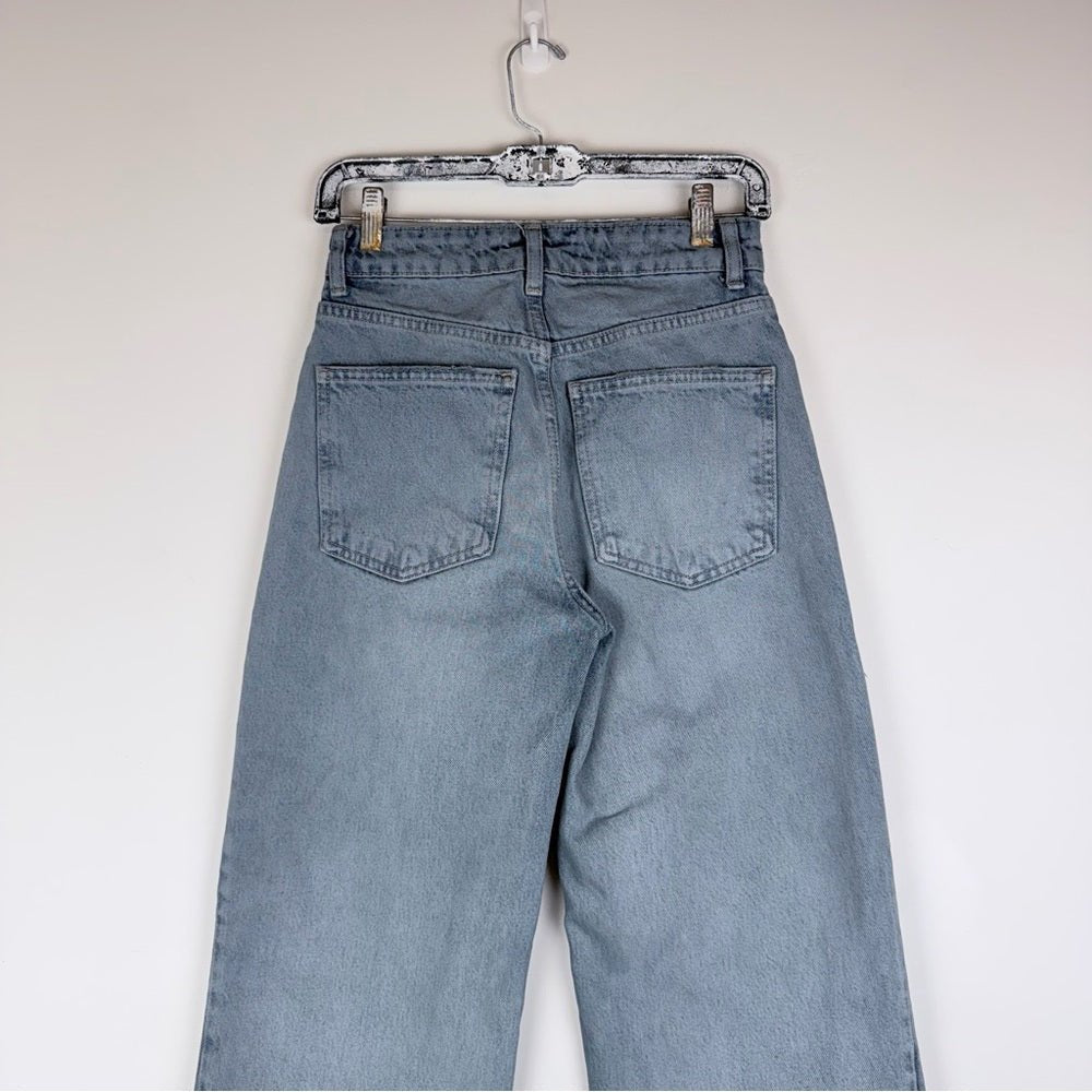 Zara Light blue greyish Wide Leg Jeans - TheRWDenimZara Light Blue Greyish Wide Leg – TheRWDenim