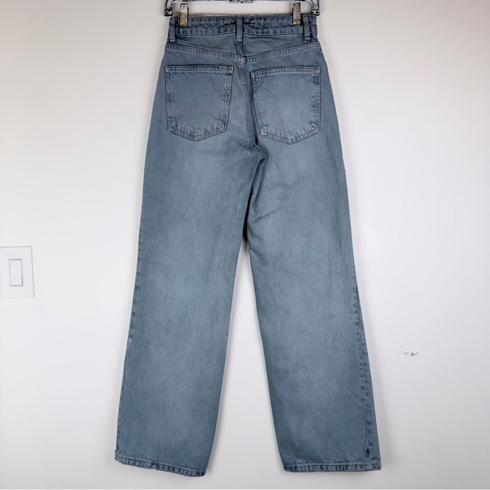 Zara Light blue greyish Wide Leg Jeans - TheRWDenimZara Light Blue Greyish Wide Leg – TheRWDenim