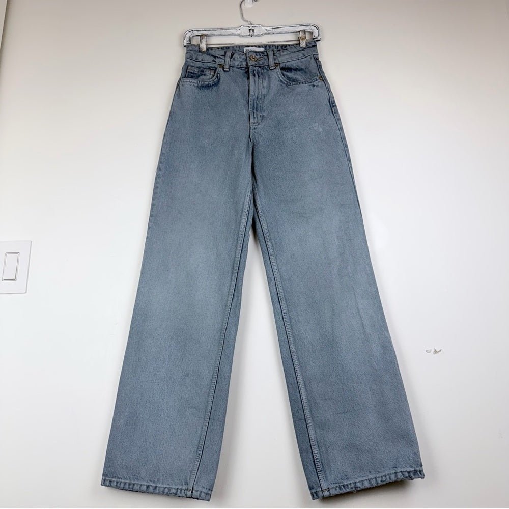 Zara Light blue greyish Wide Leg Jeans - TheRWDenimZara Light Blue Greyish Wide Leg – TheRWDenim