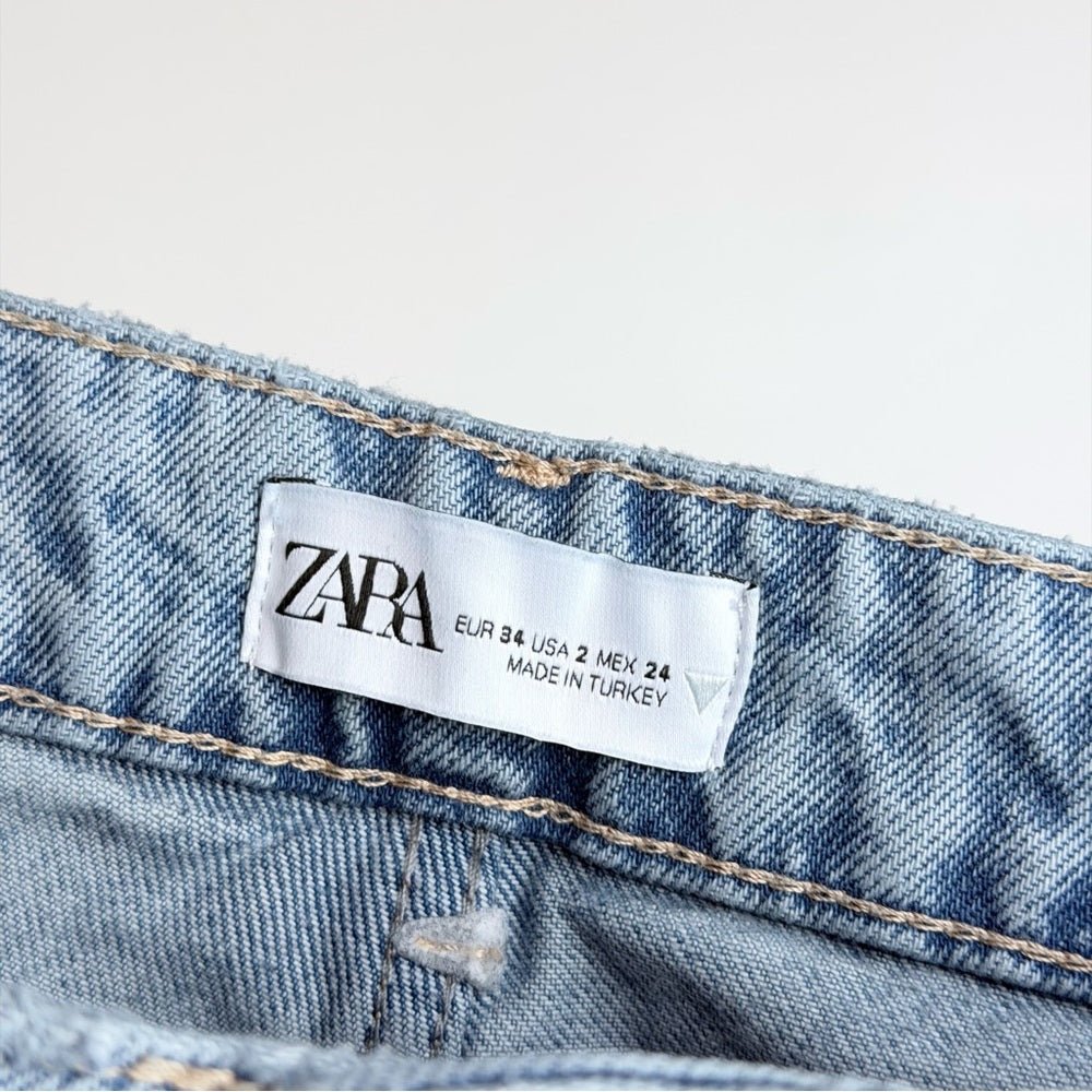 Zara Light blue greyish Wide Leg Jeans - TheRWDenimZara Light Blue Greyish Wide Leg – TheRWDenim