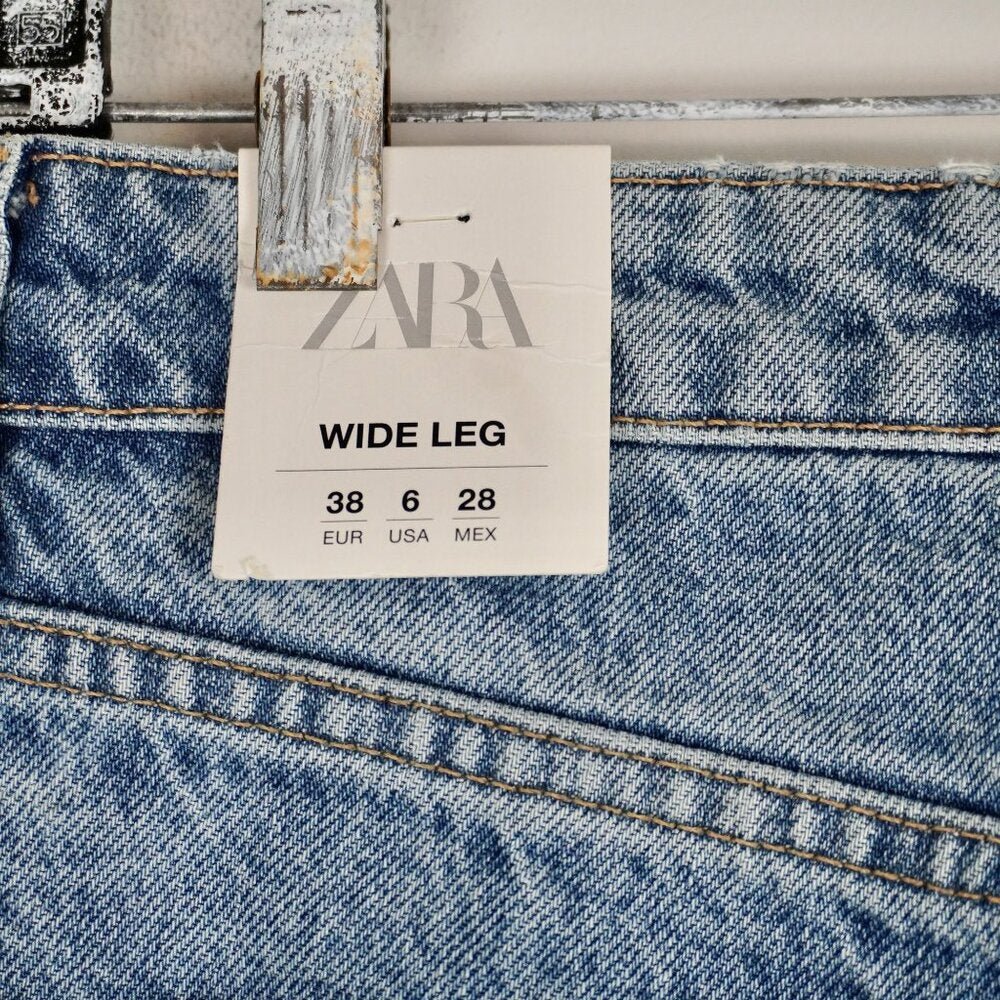 Zara Wide Leg FULL LENGTH TALL NEW - TheRWDenimZara Wide Leg Full Length New Blue Wash – TheRWDenim